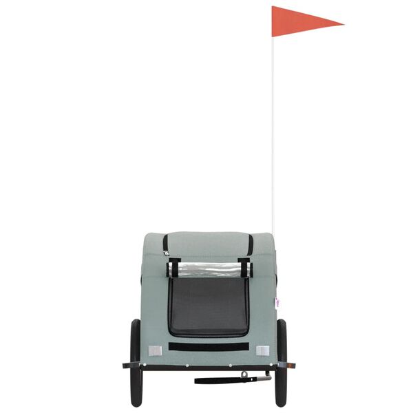 vidaXL Cyklovoz&iacute;k pre zvierat&aacute;, siv&yacute;, oxfordsk&aacute; l&aacute;tka, železo