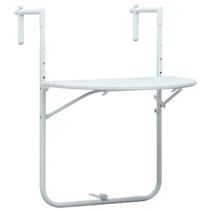 vidaXL Visiaci balk&oacute;nov&yacute; stol&iacute;k biely 60x64x83,5 cm plastov&yacute; s ratanov&yacute;m vzhľadom