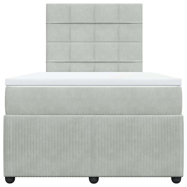 vidaXL Boxspring posteľ s matracom bledosiv&aacute; 120x190 cm zamat