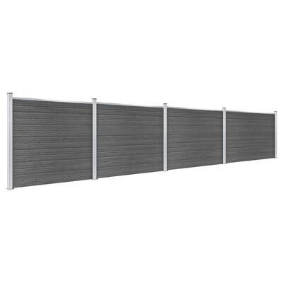vidaXL Sada plotových panelov WPC 699x146 cm čierna