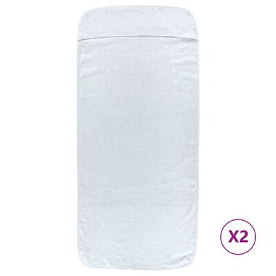 vidaXL Plážové uteráky 2 ks biele 60x135 cm látka 400 GSM