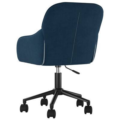 vidaXL Otočná kancelárska stolička modrá zamatová