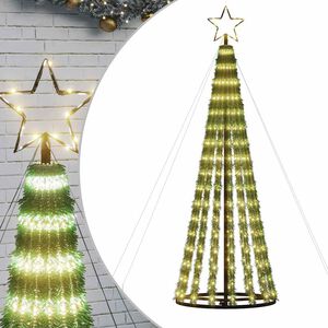 vidaXL LED vianočn&yacute; stromček 275 LED tepl&aacute; biela 180 cm