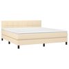 vidaXL Posteľn&yacute; r&aacute;m boxspring s matracom kr&eacute;mov&yacute; 160x200 cm l&aacute;tka