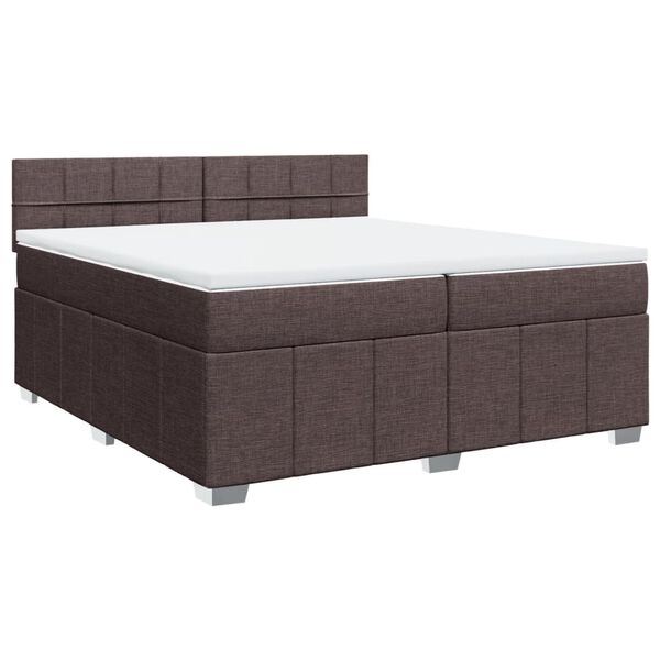 vidaXL Boxspring posteľ s matracom tmavohned&aacute; 200x200 cm l&aacute;tka