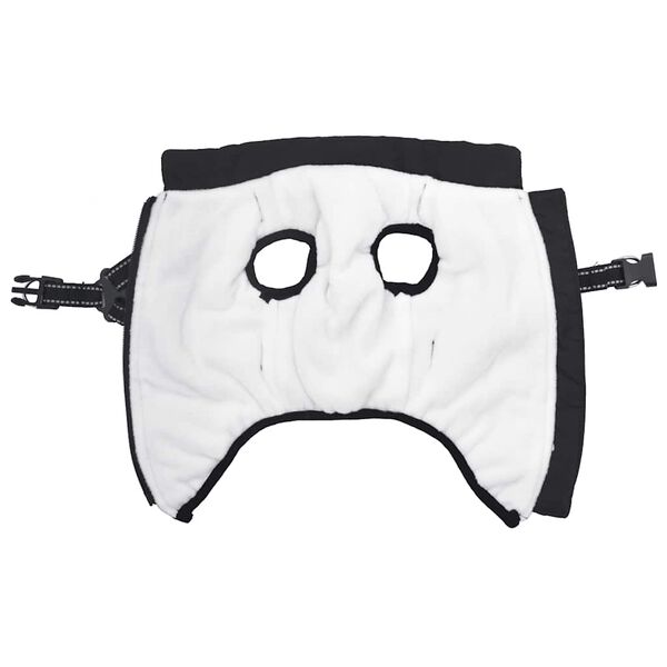 vidaXL Psí kabát s postrojom vodeodolná reflexná čierna L24