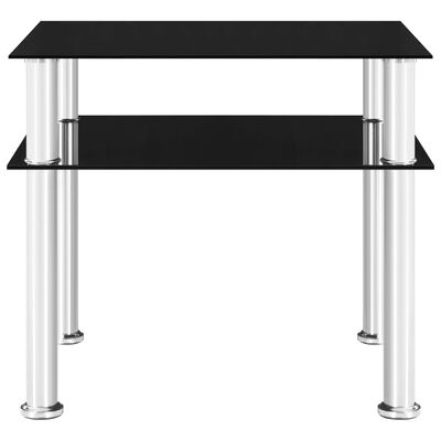 vidaXL Bočný stôl čierny 45x50x45 cm tvrdené sklo