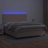 vidaXL Boxspring posteľ matrac a LED kapuč&iacute;nov&aacute; 180x200 cm umel&aacute; koža