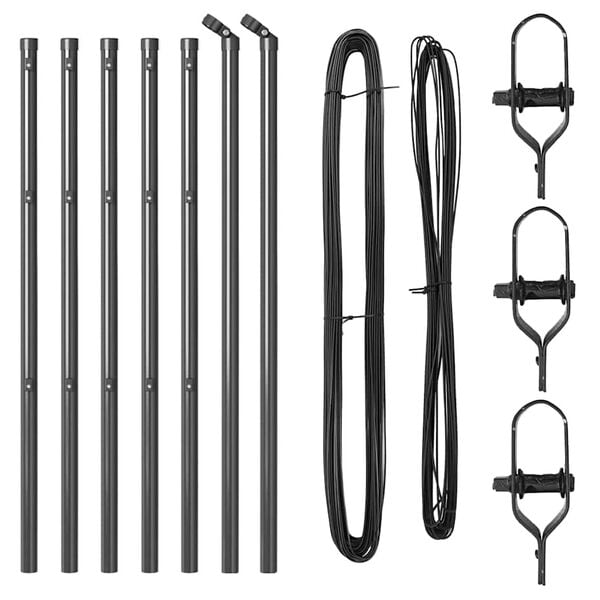 vidaXL Stĺp na plot. 7 pcs Siv&aacute; Oceľ