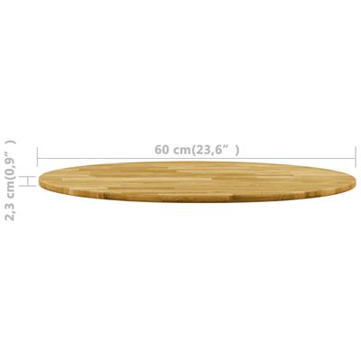 vidaXL Stolová doska dubové drevo okrúhla 23 mm 600 mm