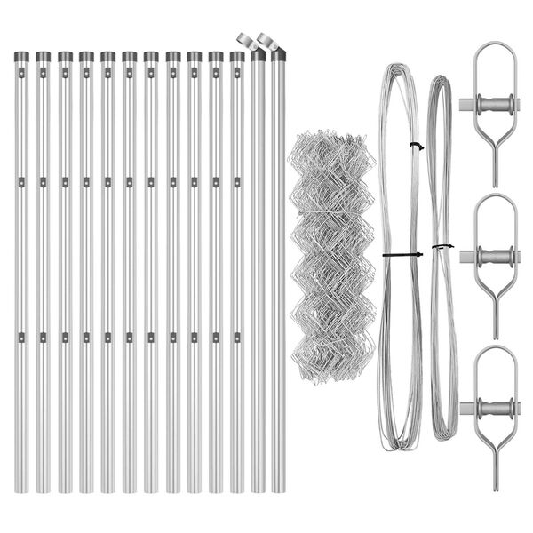 vidaXL Stĺp na plot. Strieborn&aacute; 25 x 0,4 m (mesh 60 x 60 mm) Oceľ