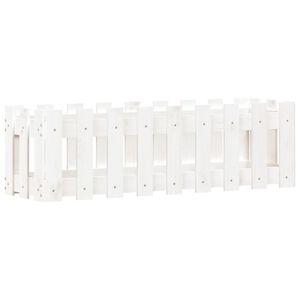 vidaXL Vyv&yacute;&scaron;en&yacute; z&aacute;hon s dizajnom plotu biely 100x30x30 cm borovica