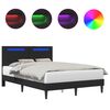 vidaXL R&aacute;m postele s LED p&aacute;sikmi Čierna 140 x 190 cm Umel&aacute; koža