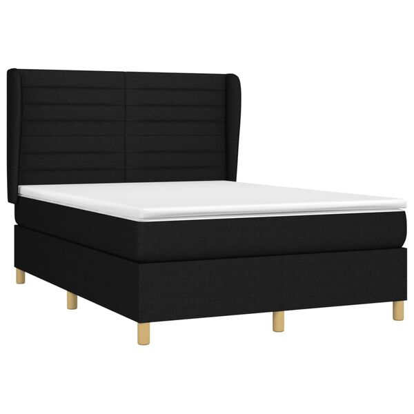 vidaXL Boxspring posteľ s matracom čierny 140x190 cm l&aacute;tka