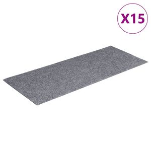 vidaXL Schodov&eacute; rohože, samolepiace, 15 ks, 60x25 cm, svetlosiv&eacute;, obdĺžnikov&eacute;