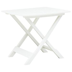 vidaXL Skladac&iacute; z&aacute;hradn&yacute; st&ocirc;l biely 79x72x70 cm plastov&yacute;