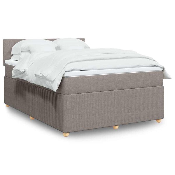 vidaXL Posteľn&yacute; r&aacute;m boxspring s matracom sivohned 160x200 cm l&aacute;tka