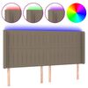 vidaXL Čelo postele s LED sivohned&eacute; 203x16x118/128 cm l&aacute;tka