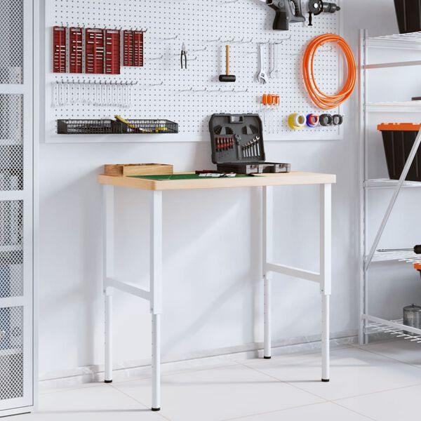 vidaXL Pracovn&yacute; st&ocirc;l 100x60x(73-99,5) cm dubov&yacute; mas&iacute;v obdĺžnikov&yacute;