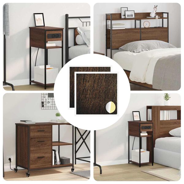 vidaXL Samolepiaci obal na skrutky 2 pcs Hned&yacute; dub &Oslash; 20 x 0,5 mm