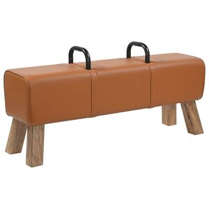 vidaXL lavička Hned&aacute; 110 x 30 x 45 cm Skutočn&aacute; koža