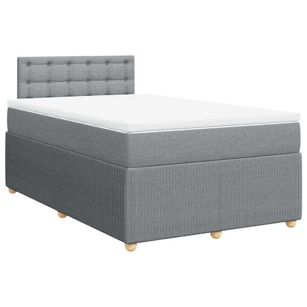 vidaXL Boxspring posteľ s matracom bledosiv&aacute; 120x200 cm l&aacute;tka
