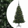vidaXL Umel&yacute; vianočn&yacute; stromček s guľami 150 cm 150 LED Tepl&aacute; biela