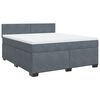 vidaXL Posteľn&yacute; r&aacute;m boxspring s matracom tmavosiv&yacute; 180x200 cm zamat