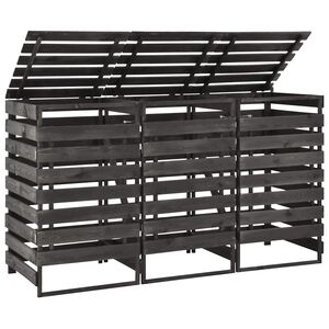 vidaXL Ohrada na tri odpadkov&eacute; ko&scaron;e 210x75x121 cm, borovica s n&aacute;terom