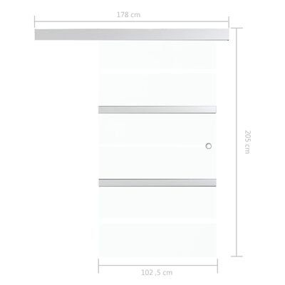 vidaXL Posuvné dvere ESG sklo a hliník 102,5x205 cm strieborné