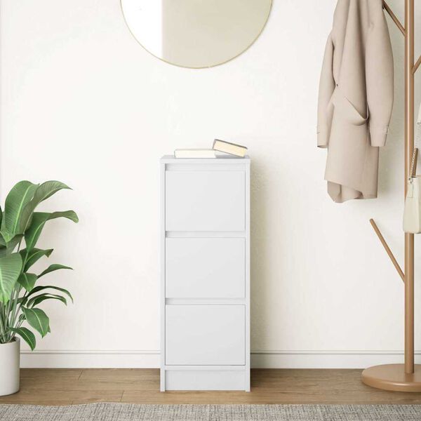 vidaXL Komoda, biela 29,5x34x76 cm, kompozitn&eacute; drevo