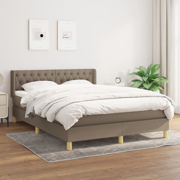 vidaXL Boxspring posteľ s matracom sivohned&yacute; 140x190 cm l&aacute;tka
