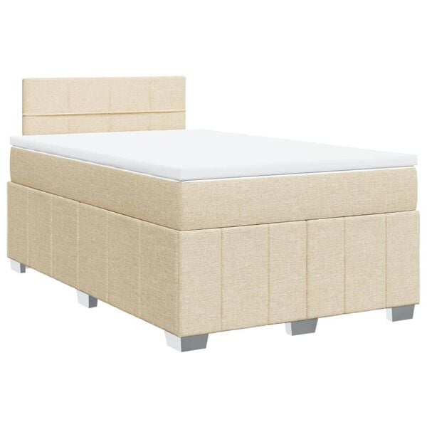 vidaXL Boxspring posteľ s matracom kr&eacute;mov&aacute; 120x190 cm l&aacute;tka