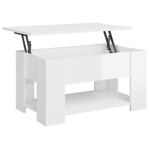 vidaXL Konferenčn&yacute; stol&iacute;k leskl&yacute; biely 79x49x41 cm spracovan&eacute; drevo