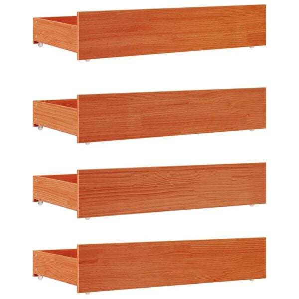 vidaXL Z&aacute;suvky pod denn&uacute; posteľ 4 ks voskovo hned&eacute; borovicov&yacute; mas&iacute;v