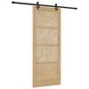 vidaXL Posuvn&eacute; dvere Pr&iacute;rodn&aacute; a čierna 86 x 211 cm Borovicov&yacute; mas&iacute;v