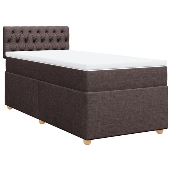vidaXL Boxspring posteľ s matracom tmavohned&aacute; 100x200 cm l&aacute;tka