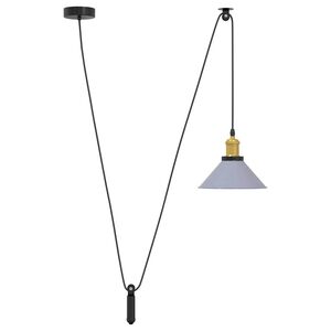 VidaXL Z&aacute;vesn&aacute; lampa v&yacute;&scaron;kovo nastaviteľn&aacute; E27 lesk &scaron;ed&aacute; &Oslash; 22 cm kov