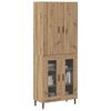 vidaXL Highboard 2 pcs Star&eacute; drevo Drevovl&aacute;knit&aacute; doska a sklo
