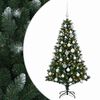 vidaXL Umel&yacute; vianočn&yacute; stromček s guľami 120 cm 150 LED Tepl&aacute; biela