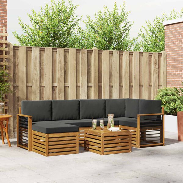 vidaXL S&uacute;pravy pohoviek s vank&uacute;&scaron;om 7 pcs Pr&iacute;rodn&aacute; a antracitov&aacute;