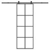 vidaXL Posuvn&eacute; dvere s kovan&iacute;m 76x205 cm ESG sklo a hlin&iacute;k