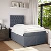 vidaXL Posteľn&yacute; r&aacute;m boxspring s matracom tmavosiv&yacute; 90x190 cm zamat