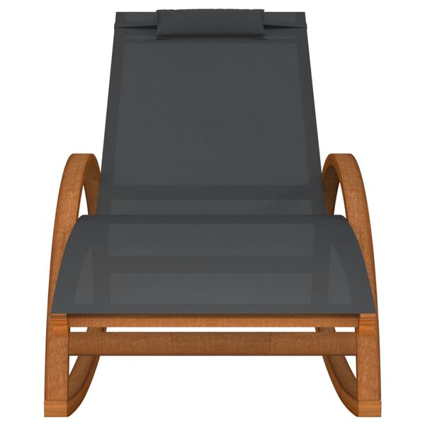 vidaXL Hojdacie kreslo sivé textilén a masívne topoľové drevo