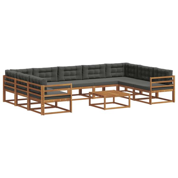 vidaXL Z&aacute;hradn&aacute; s&uacute;prava gaučov 10 pcs Pr&iacute;rodn&aacute; a antracitov&aacute;