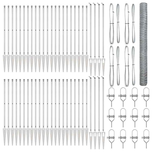 vidaXL Plot s stĺpmi Strieborná 1.5 x 100 m Ocel potiahnutá PVC