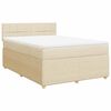vidaXL Boxspring posteľ s matracom kr&eacute;mov&yacute; 140x190 cm l&aacute;tka