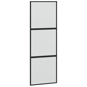 vidaXL Posuvn&eacute; dvere čierne 76x205 cm tvrden&eacute; sklo a hlin&iacute;k