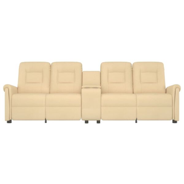 vidaXL 4-miestne sklápacie masážne kreslo+držiak na poháre, krémové