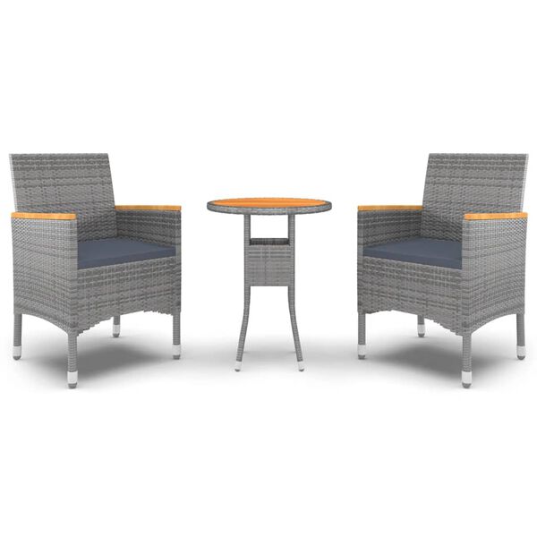 vidaXL 3-dielna z&aacute;hradn&aacute; jed&aacute;lensk&aacute; s&uacute;prava polyratan siv&aacute;